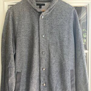 Banana Republic Heather Grey Mens lightweight Cardigan  pockets button up Large